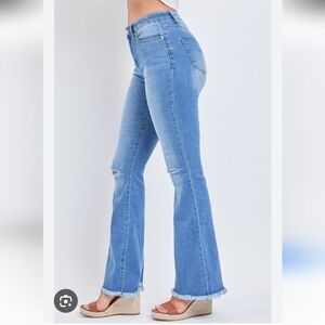 YMI high Rise Flare Jeans With Frayed Hem 13/31